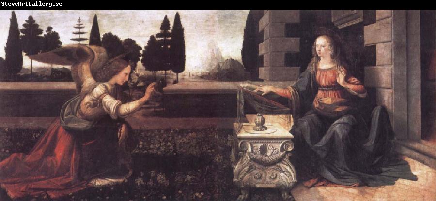 Leonardo  Da Vinci The Annunciation